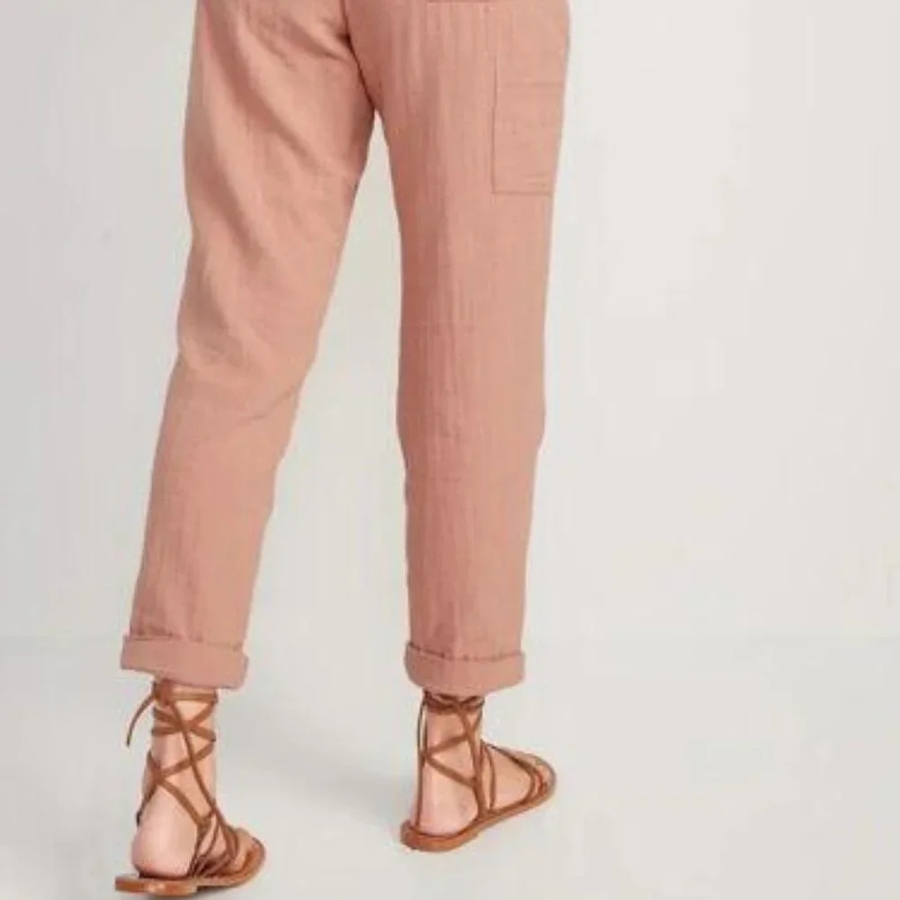 Old Navy Coastal Plain High-Waisted Slouchy Cropped Tapered Workwear Pants  New - Picture 3 of 7